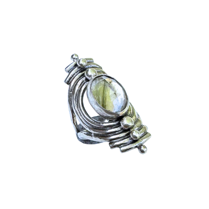Tourmalated Quartz Portal Ring- Size 6