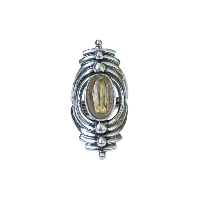 Rutilated Quartz Portal Ring- Size 6