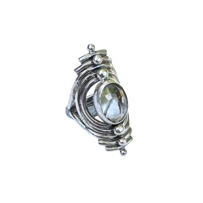 Tourmalated Quartz Portal Ring- Size 6