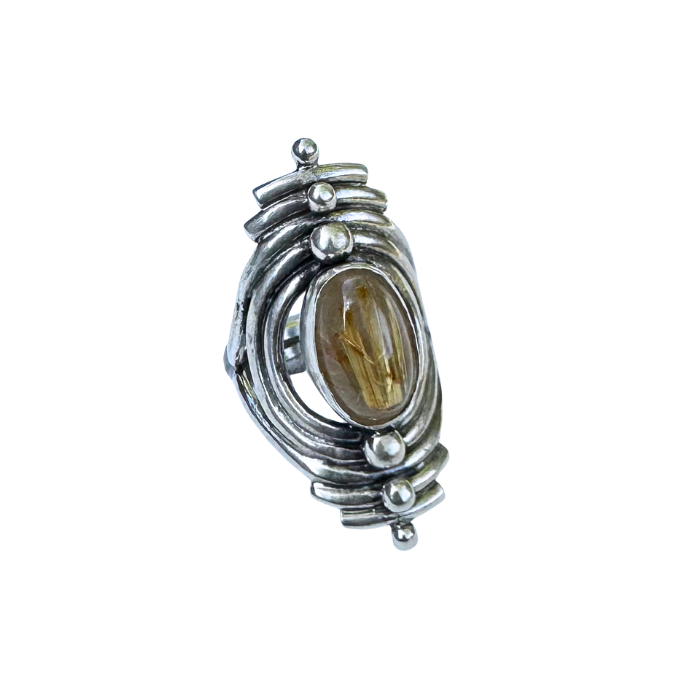 Rutilated Quartz Portal Ring- Size 6