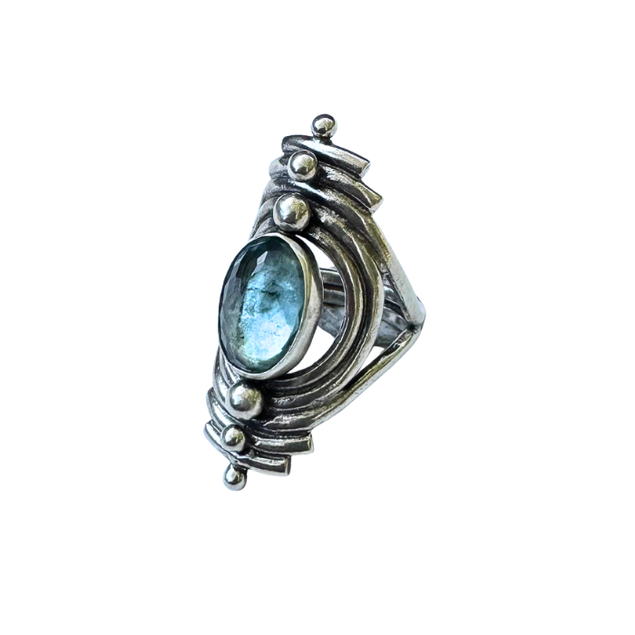 Aquamarine Portal Ring- Size 6