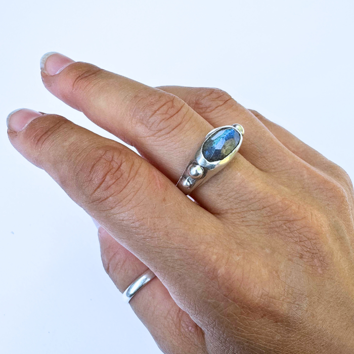 Cosmic Labradorite Ring- Size 7