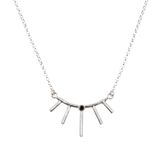 Mini Silver Sunray Necklace