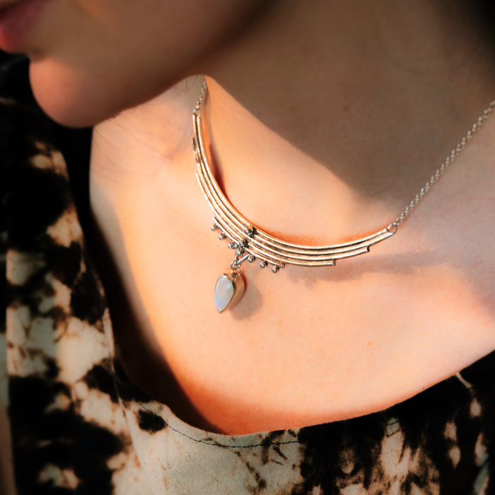 Silver + Labradorite Collar