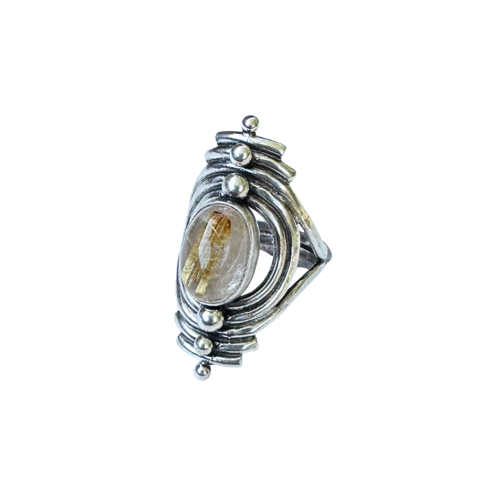 Rutilated Quartz Portal Ring- Size 10