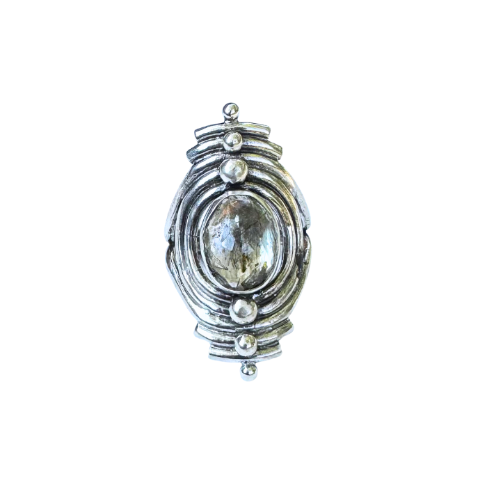 Tourmalated Quartz Portal Ring- Size 9