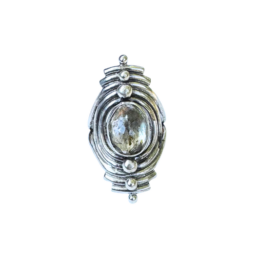 Tourmalated Quartz Portal Ring- Size 9