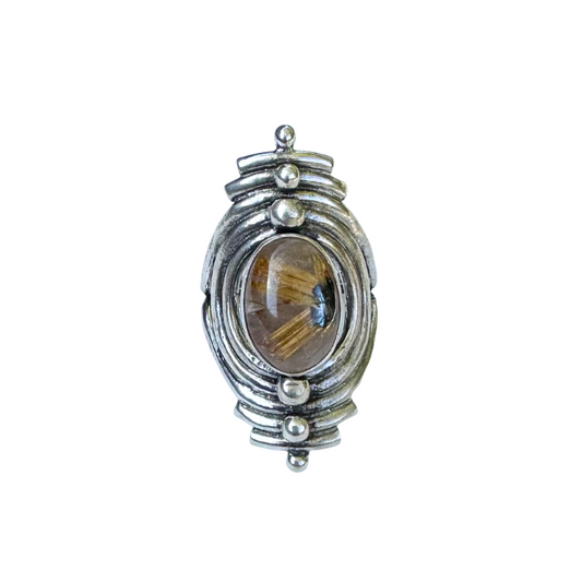 Rutilated Quartz Portal Ring- Size 8
