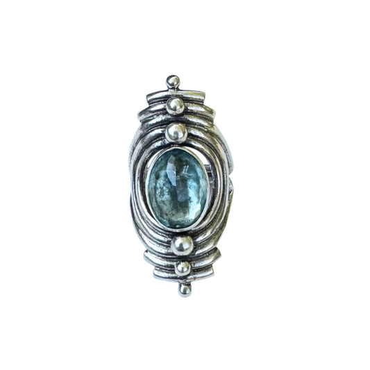 Aquamarine Portal Ring- Size 6