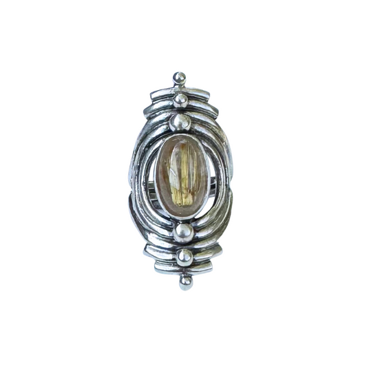 Rutilated Quartz Portal Ring- Size 6