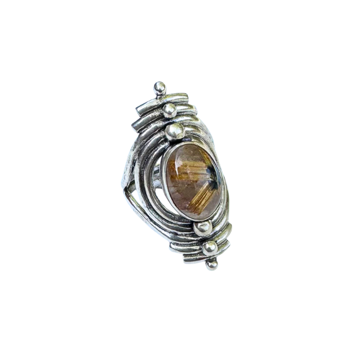 Rutilated Quartz Portal Ring- Size 8