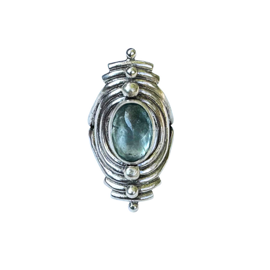 Aquamarine Portal Ring- Size 9