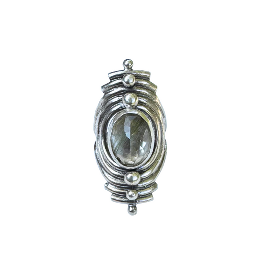 Tourmalated Quartz Portal Ring- Size 6