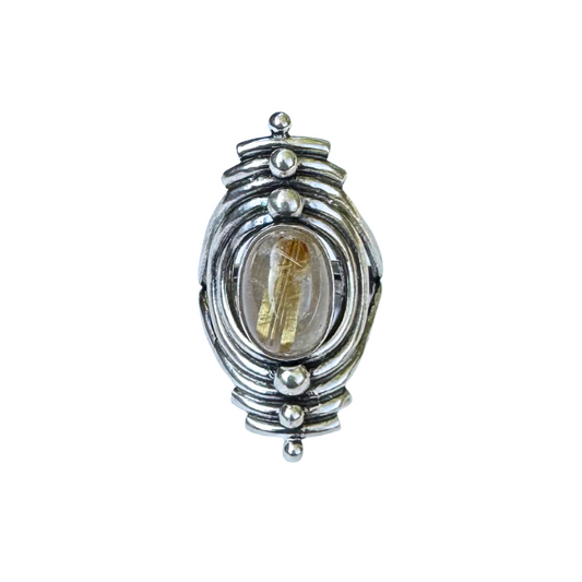Rutilated Quartz Portal Ring- Size 10