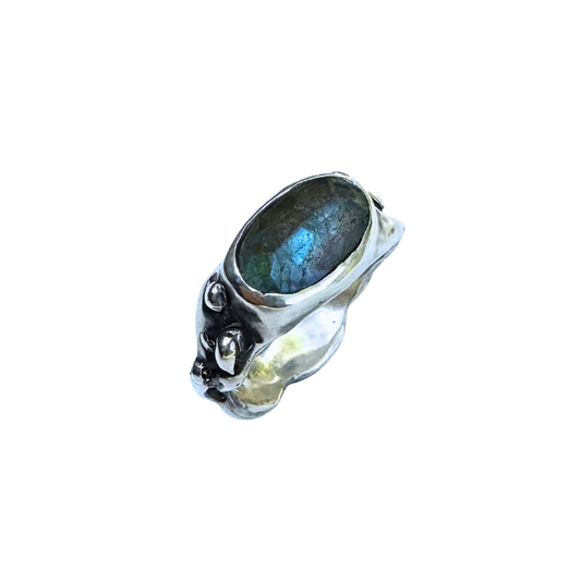 Labradorite Freeform Ring- Size 8.25