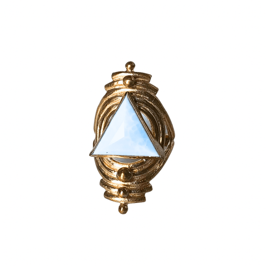 Blue Opal Bronze Portal Ring- Size 9