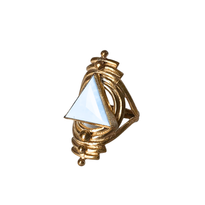 Blue Opal Bronze Portal Ring- Size 9